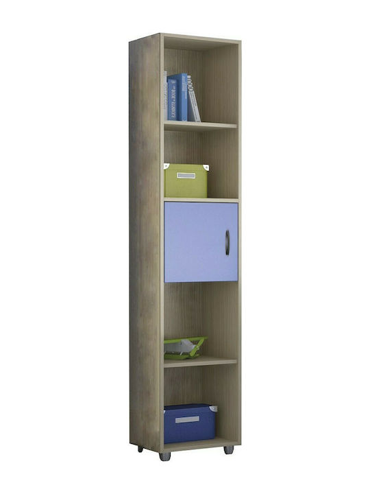 S2 Bibliotecă pardoseală Lemn Latte-Albastru 38.2x35x180cm