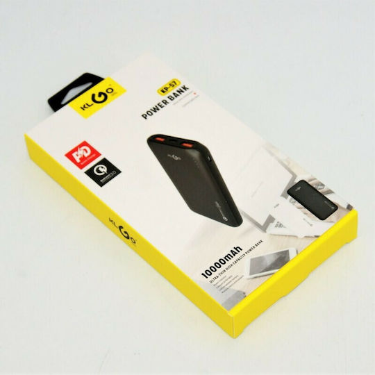 KLGO KP-57 Power Bank 10000mAh with 2 USB-A Ports Black