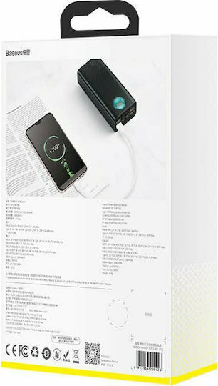 Baseus Amblight Power Bank 30000mAh 65W with 4 USB-A Ports and USB-C Port Quick Charge 3.0 Black