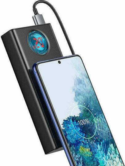 Baseus Amblight Power Bank 30000mAh 65W with 4 USB-A Ports and USB-C Port Quick Charge 3.0 Black
