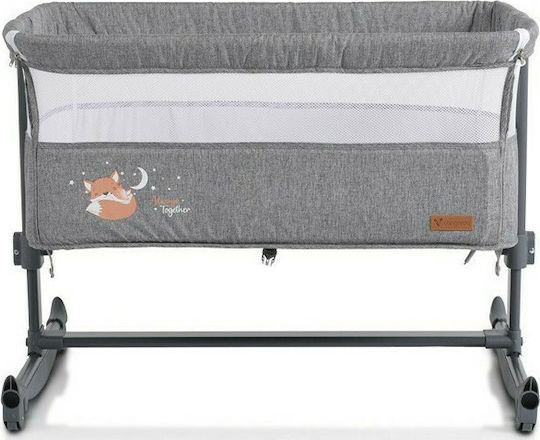 Cangaroo Wiege Always Together mit Matratze, Seitlicher Öffnung und Rädern Grey 108189