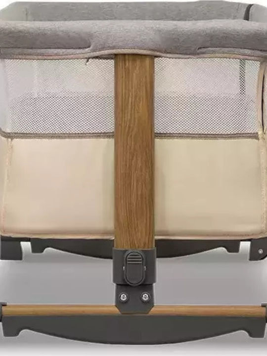 Lionelo Cradle Leonie with Mattress, Side Opening, and Wheels Beige Sand