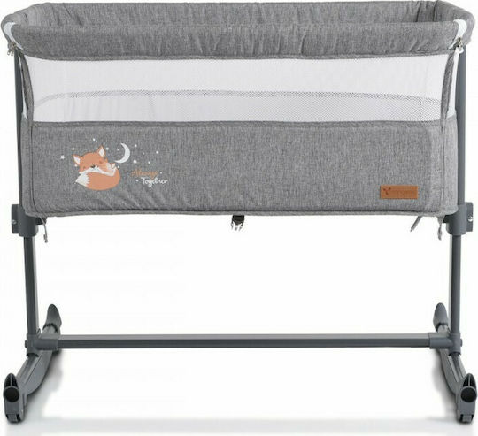 Cangaroo Wiege Always Together mit Matratze, Seitlicher Öffnung und Rädern Grey 108189