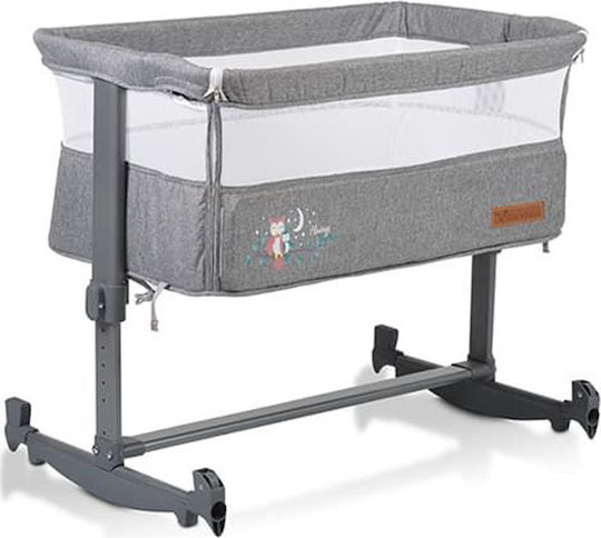 Cangaroo Wiege Always Together mit Matratze, Seitlicher Öffnung und Rädern Grey 108189