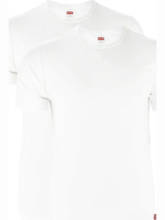 Men's Short Sleeve Undershirts White 2Pack