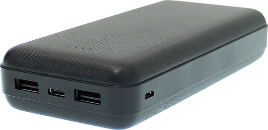 Awei P47K Power Bank 20000mAh με 2 Θύρες USB-A Μαύρο