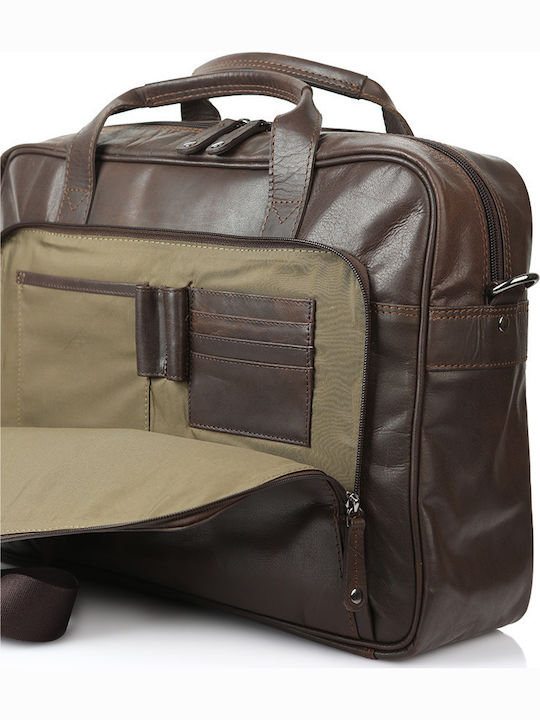 Leather Men's Briefcase Brown