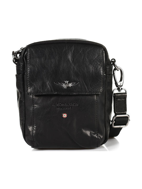 Air Force Leather Men's Messenger Bag Black AM-307 Nenero