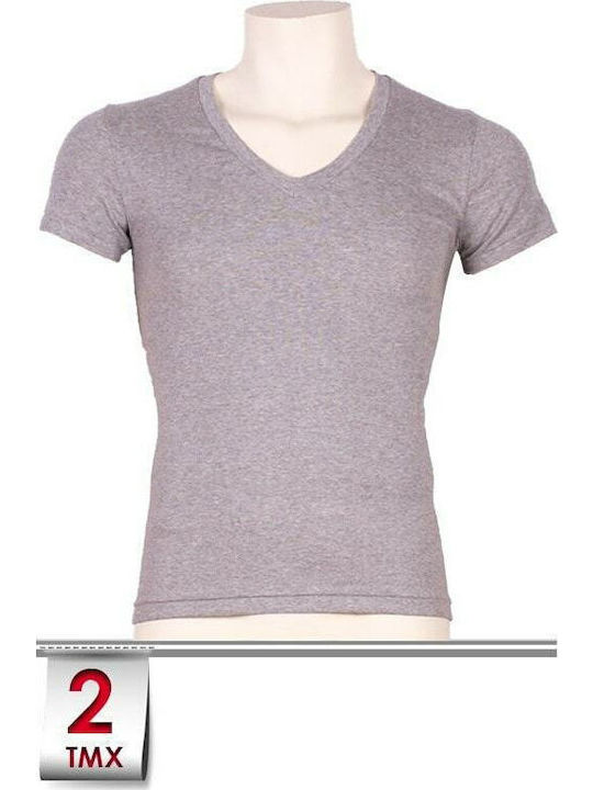 Men's Undershirts Short-sleeved in Gray Color 2Pack