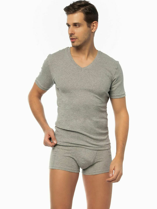Men's Undershirts Short-sleeved in Gray Color 2Pack