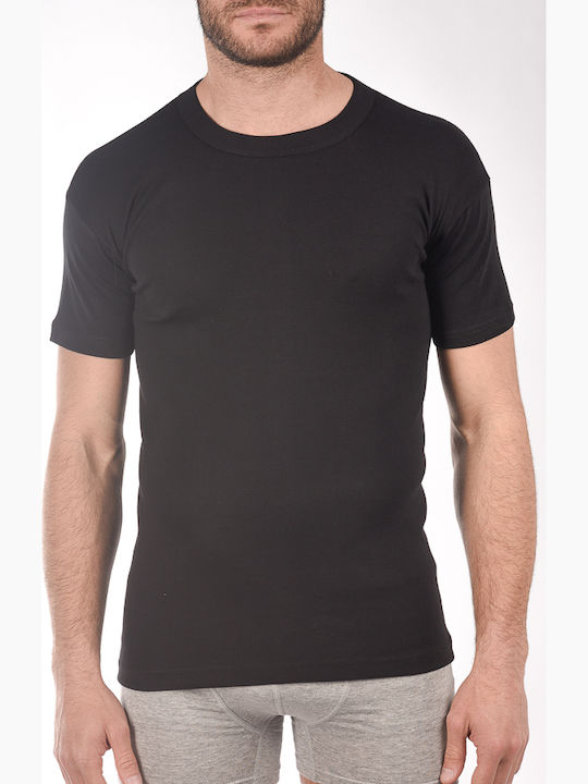 Tricou De Corp Pentru Bărbați Mâneca Scurtă În Culoare Neagră