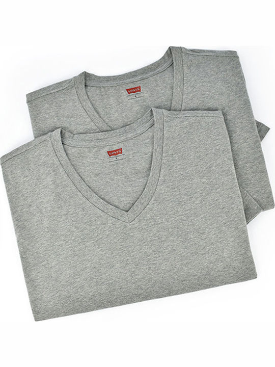 Men's Short Sleeve Undershirts Gray 2Pack