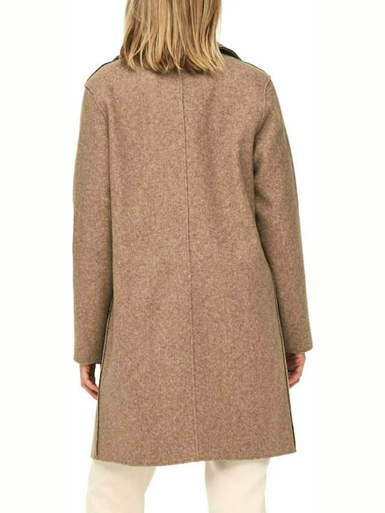 Only Women's Coat with Buttons Brown