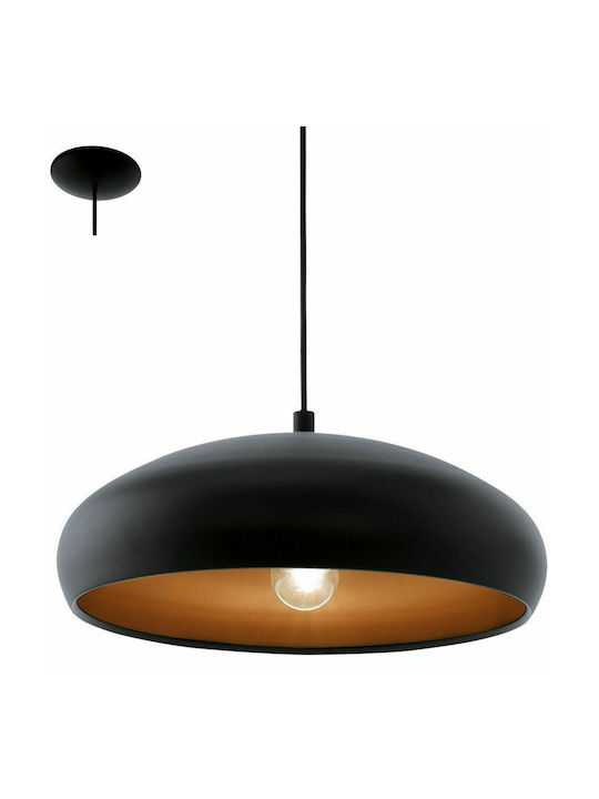 Eglo Mogano Pendant Light Black Bell with Socket E27 40x40cm