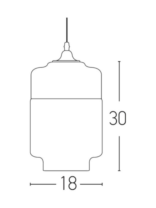 Zambelis Lights Adjustable Pendant Light Black with Socket E27 18x30cm