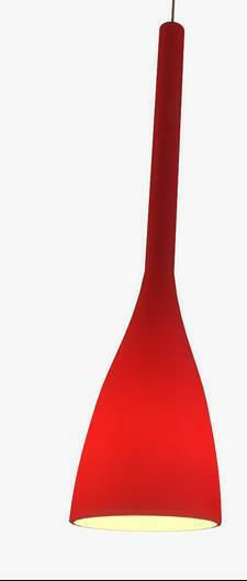 Ideal Lux Flut SP1 Small Adjustable Pendant Light Red with Socket E14, E.14 10.5x48x44cm
