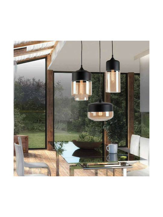 Zambelis Lights Adjustable Pendant Light Black with Socket E27 18x30cm