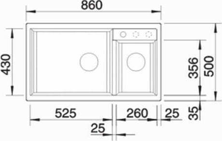 Blanco Metra 9 513273 Drop-In Мивка Ляв от Синтетичен Гранит Ш86xД50см Антрацит
