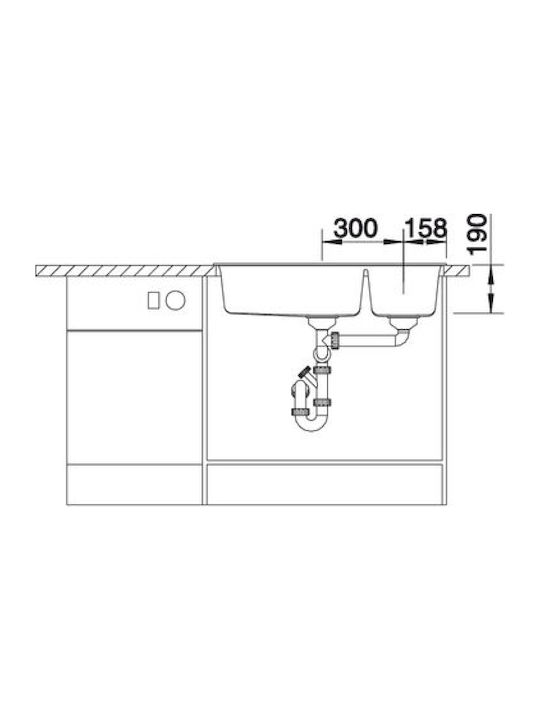 Blanco Metra 9 513273 Drop-In Sink Left Synthetic Granite W86xD50cm Anthracite