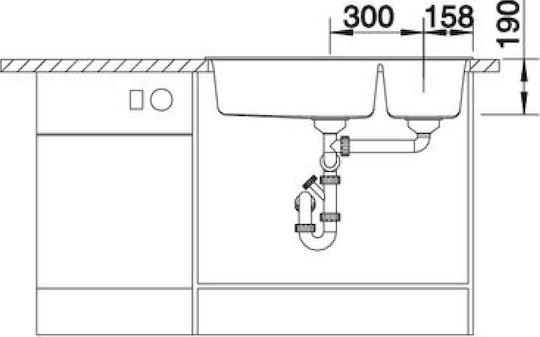 Blanco Metra 9 513273 Drop-In Мивка Ляв от Синтетичен Гранит Ш86xД50см Антрацит