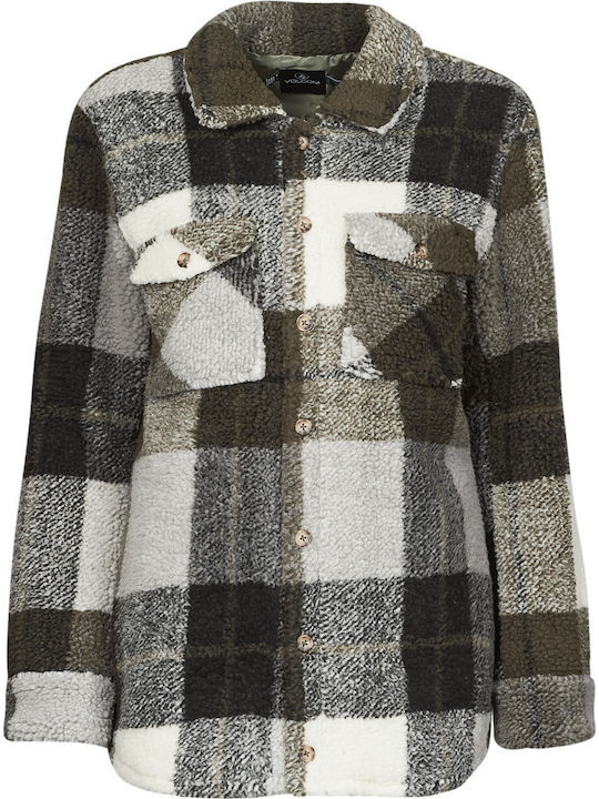 Silent Sherpa Γυναικείο Καρό Πράσινο Overshirt