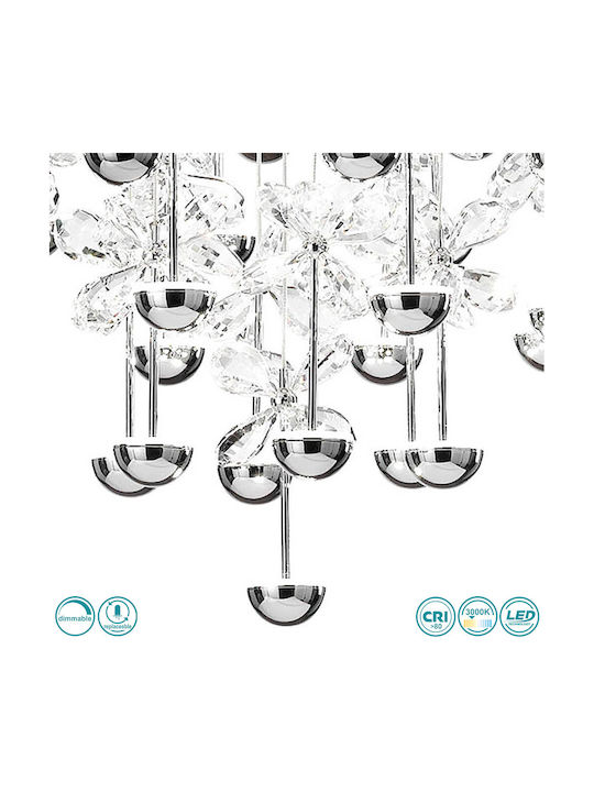 Eglo Pianopoli Pendant Light LED with Crystals with Warm White Light Silver