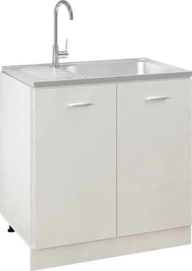 vidaXL Ένθετος Νεροχύτης Inox Μ80xΠ50cm Ασημί