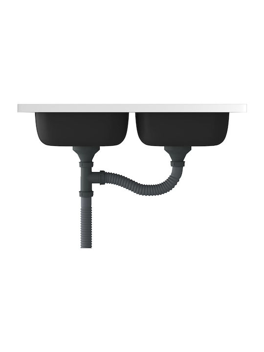 vidaXL Drop-In Sink Inox W80xD50cm Silver