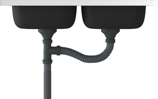 vidaXL Ένθετος Νεροχύτης Inox Μ80xΠ50cm Ασημί
