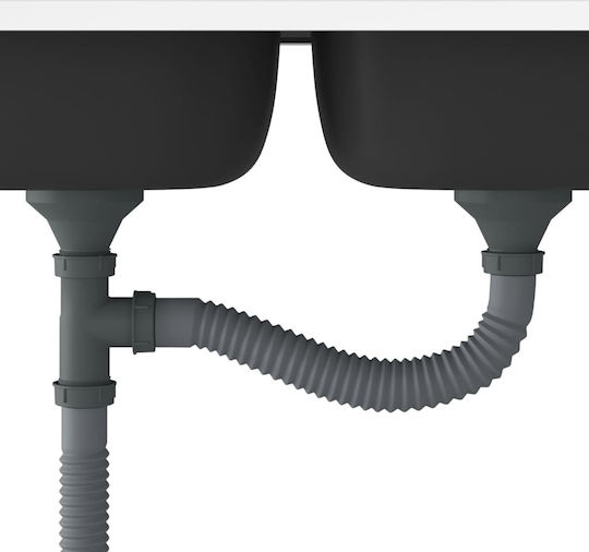 vidaXL Ένθετος Νεροχύτης Inox Μ80xΠ50cm Ασημί