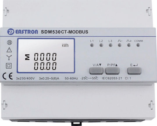 Eastron SDM-530CT Modbus Contor De Kilowați Panou Electric Digital Șină Trifazat Wi-Fi Modbus Digital Trifazat 501-596230052