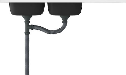 vidaXL Ένθετος Νεροχύτης Inox Μ120xΠ60cm Ασημί
