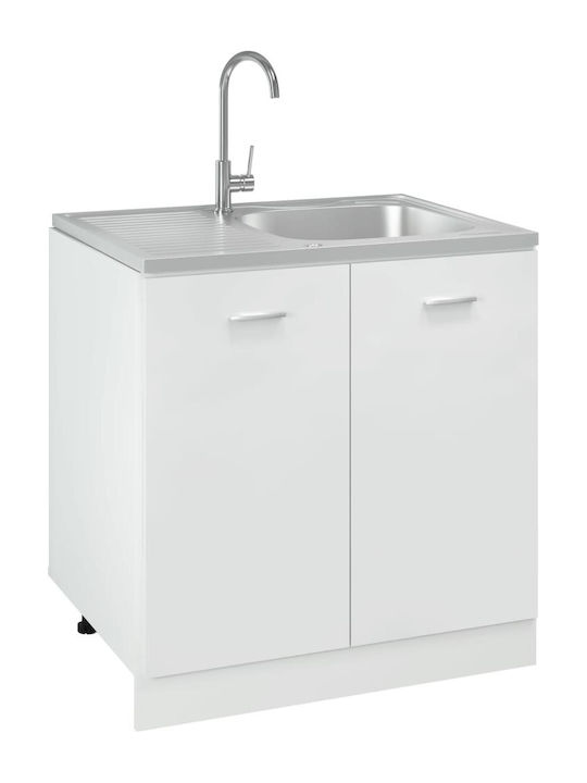 vidaXL Ένθετος Νεροχύτης Inox Μ80xΠ60cm Ασημί