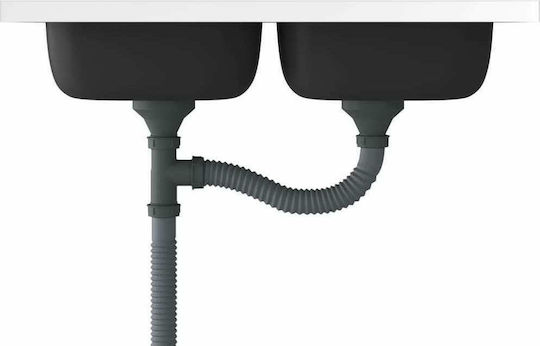 vidaXL Ένθετος Νεροχύτης Inox Μ80xΠ60cm Ασημί