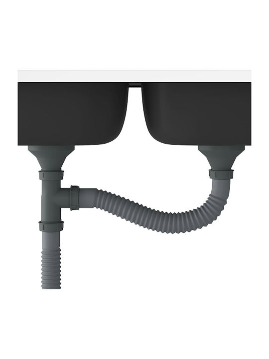 vidaXL Ένθετος Νεροχύτης Inox Μ80xΠ60cm Ασημί