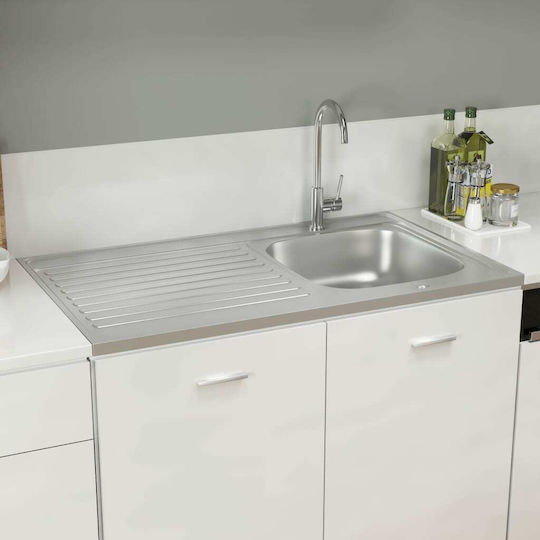 vidaXL Ένθετος Νεροχύτης Inox Μ100xΠ60cm Ασημί