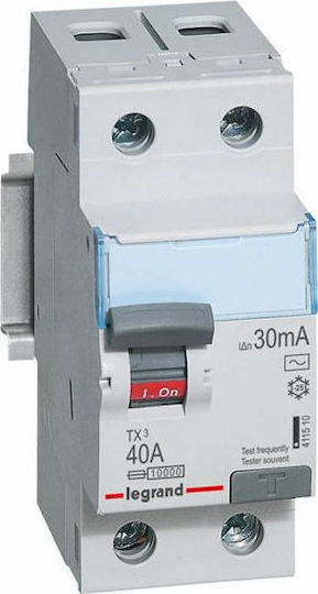 Legrand Phase 2-Pole Earth Leakage Relay 63A 230V 30mA Τύπος AC 411511