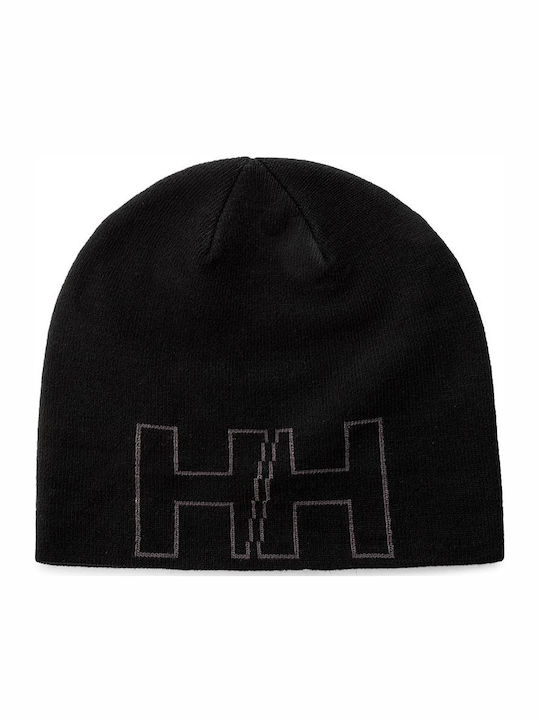 Outline Beanie Beanie with Rib Knit in Black color