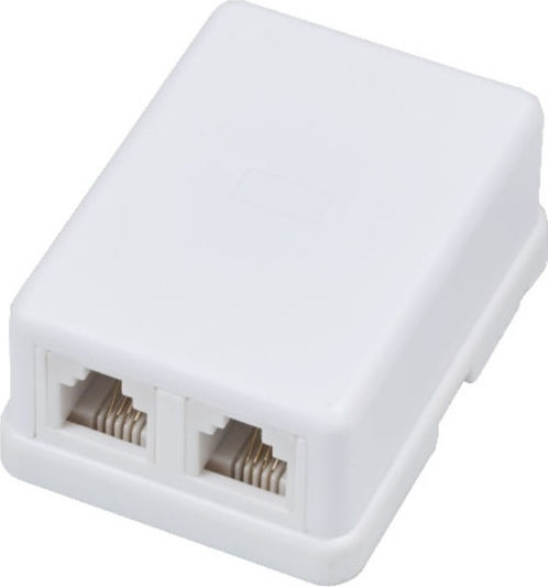 Central Telephone Socket With Frame Double And Sticker In White Colour 01-04-63M