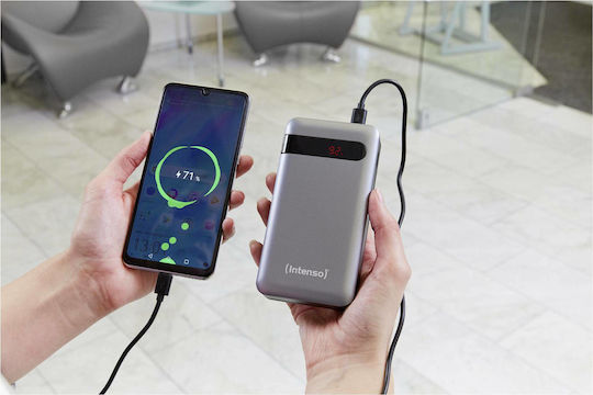 Intenso PD20000 Power Bank 20000mAh με Θύρα USB-A και Θύρα USB-C Quick Charge 3.0 / Power Delivery Γκρι