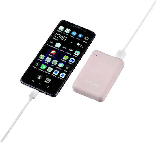 Intenso XS10000 Power Bank 10000mAh με Θύρα USB-A και Θύρα USB-C Ροζ
