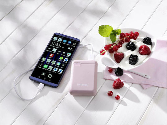 Intenso XS10000 Power Bank 10000mAh με Θύρα USB-A και Θύρα USB-C Ροζ