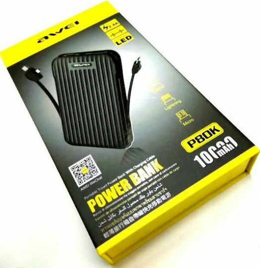 Awei P80K Power Bank 10000mAh mit USB-A Anschluss Schwarz