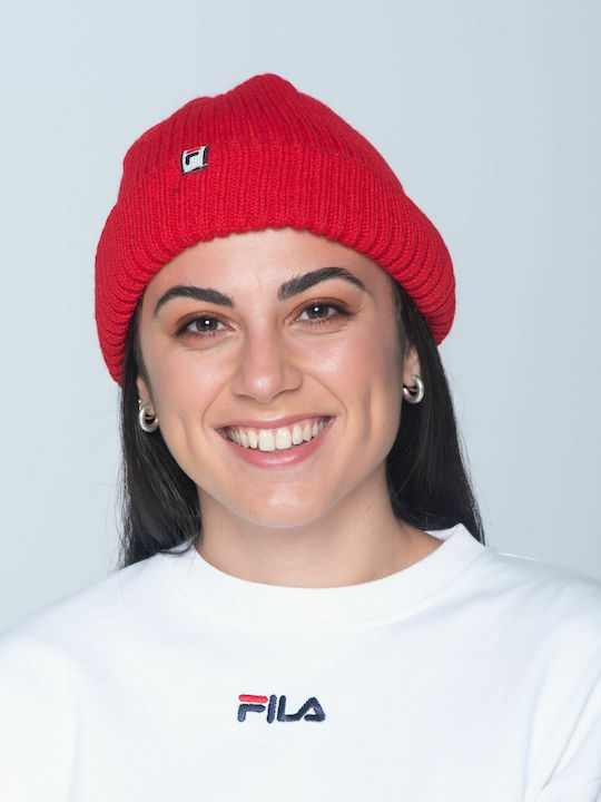 Fortwan Beanie Frauen Beanie mit Rippstrick in Rot Farbe