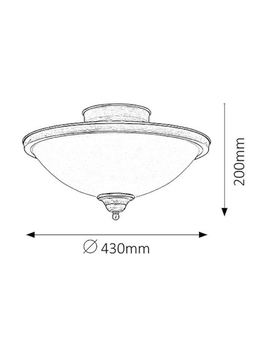 Rabalux Elisett Clasică Metalică Plafonieră de tavan cu Dulie E27 44buc Bronz