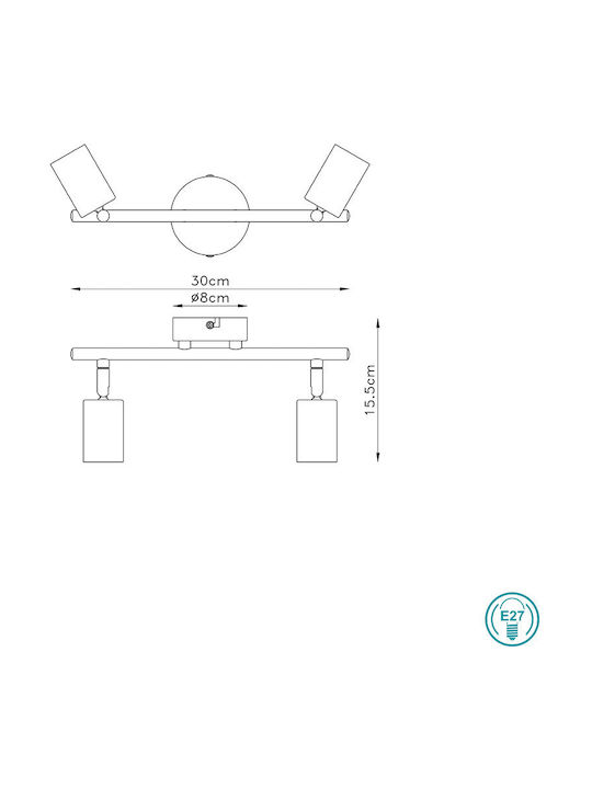 Globo Lighting Martha Πλαφονιέρα Οροφής Μαύρη με Ντουί E27