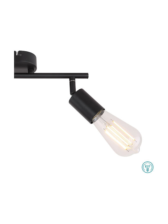 Globo Lighting Martha Πλαφονιέρα Οροφής Μαύρη με Ντουί E27