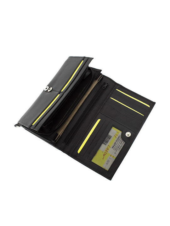 Large Leather Women's Wallet with RFID Black