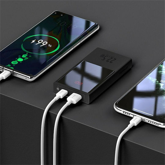 Baseus Super Mini Power Bank 20000mAh 22.5W mit USB-A Anschluss und USB-C Anschluss Schnellaufladung 3.0 Weiß