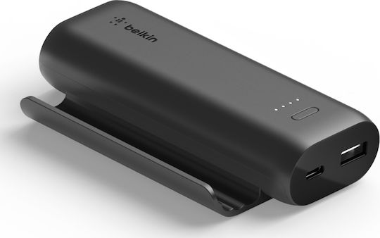 Belkin Boost Charge + Stand Play Series Power Bank 5000mAh 12W με Θύρα USB-A και Θύρα USB-C Μαύρο